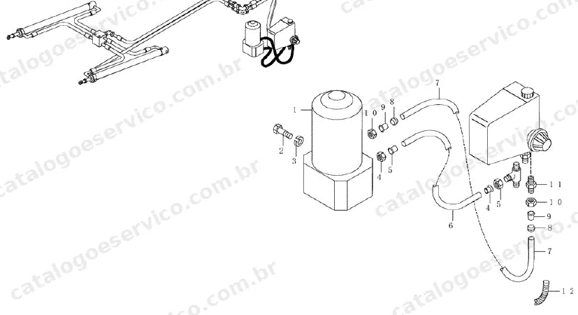 Catálogo de Peças Case 325 — vista explodida de peças, imagem 4