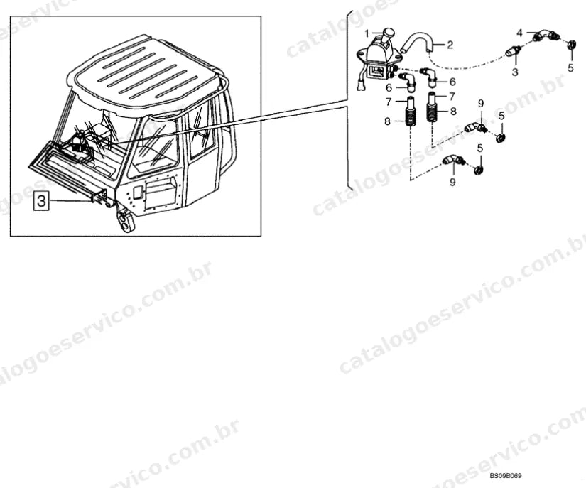 Catálogo de Peças Case 327B — vista explodida de peças, imagem 4