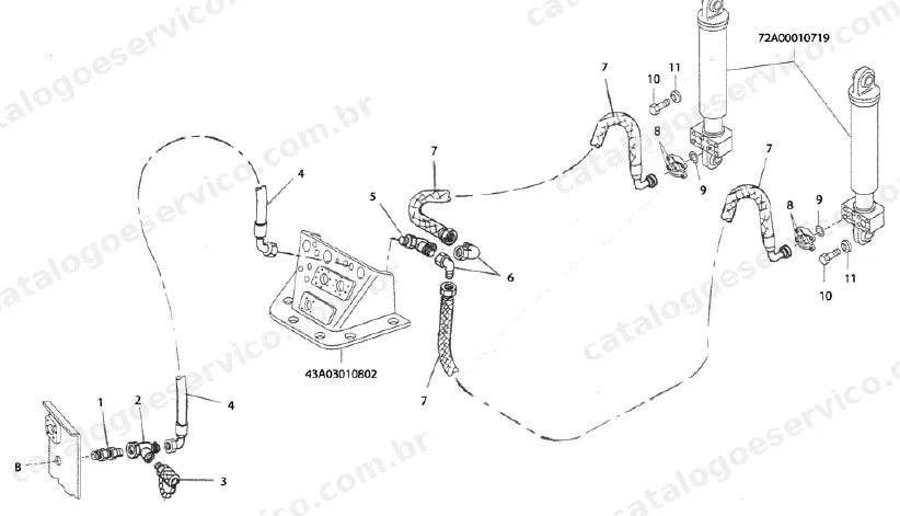 Catálogo de Peças Case 335 — vista explodida de peças, imagem 3