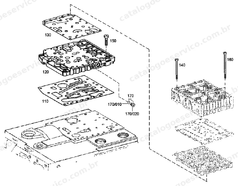 Catálogo de Peças Case 335B — vista explodida de peças, imagem 2