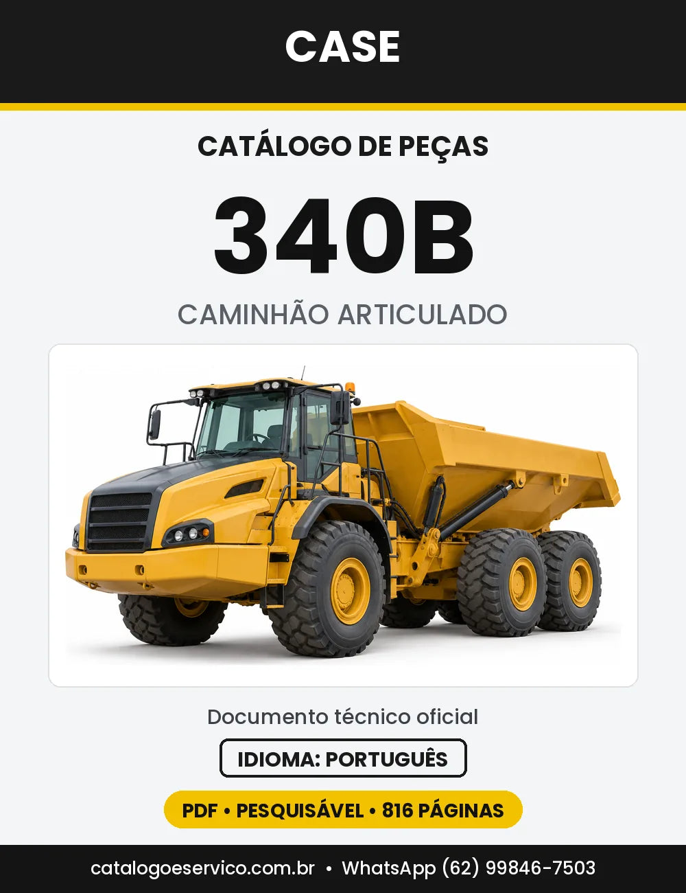 Catálogo de Peças Case 340B — capa do catálogo em PDF