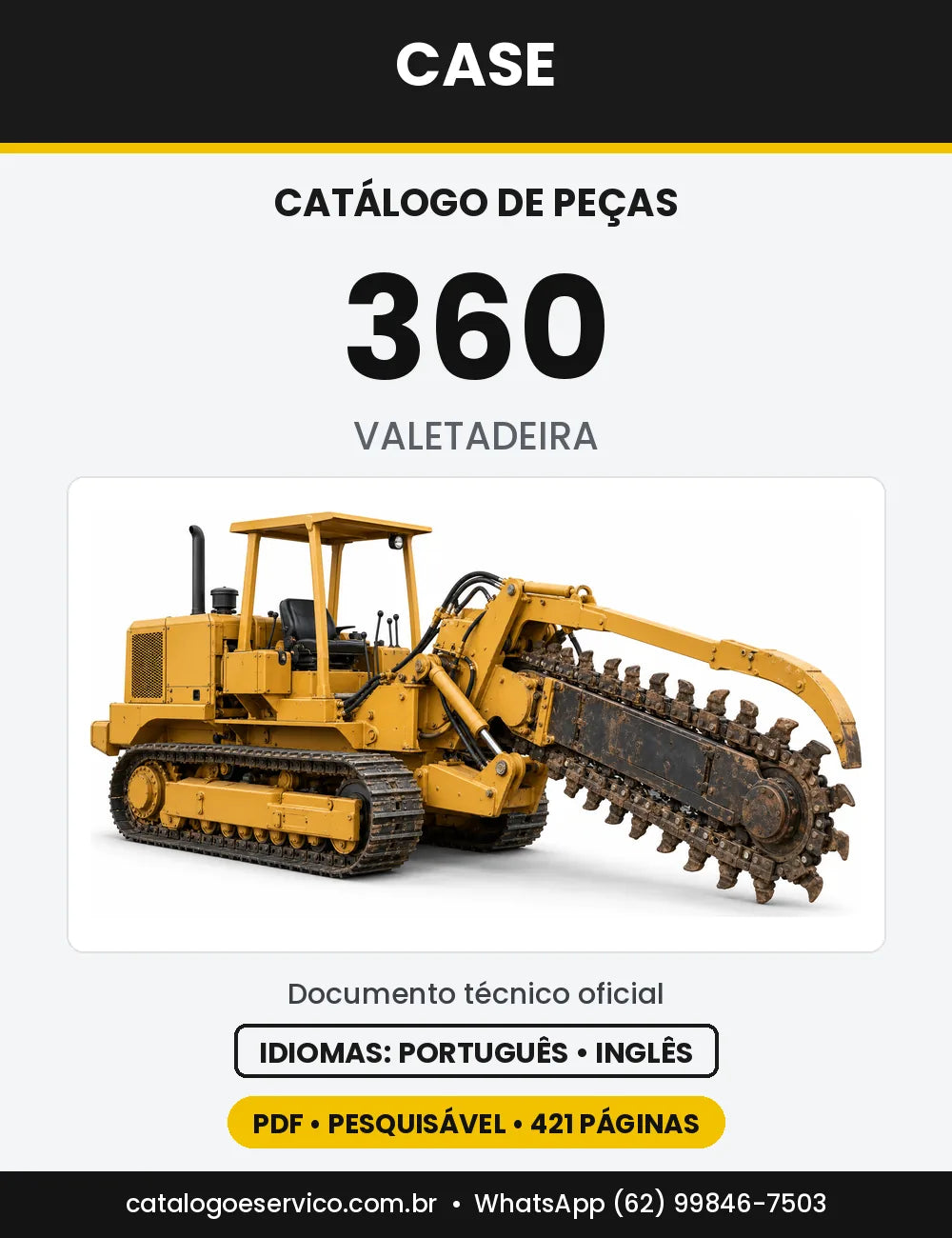 Catálogo de Peças Case 360 — capa do catálogo em PDF