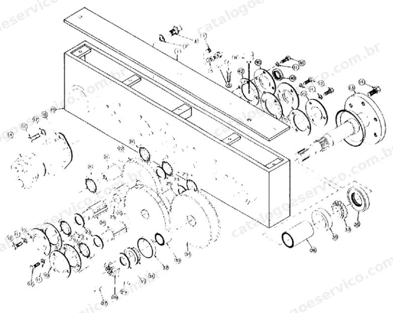 Catálogo de Peças Case 4140 — vista explodida de peças, imagem 1