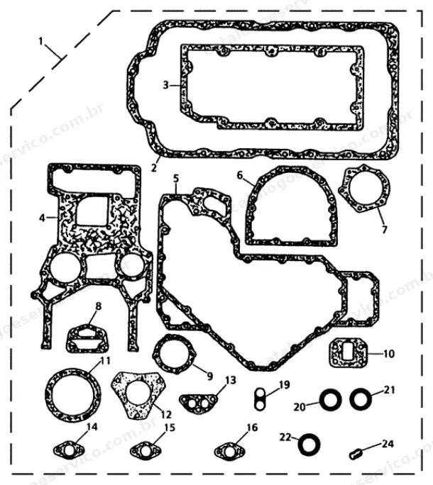 Catálogo de Peças Case 421B — vista explodida de peças, imagem 2