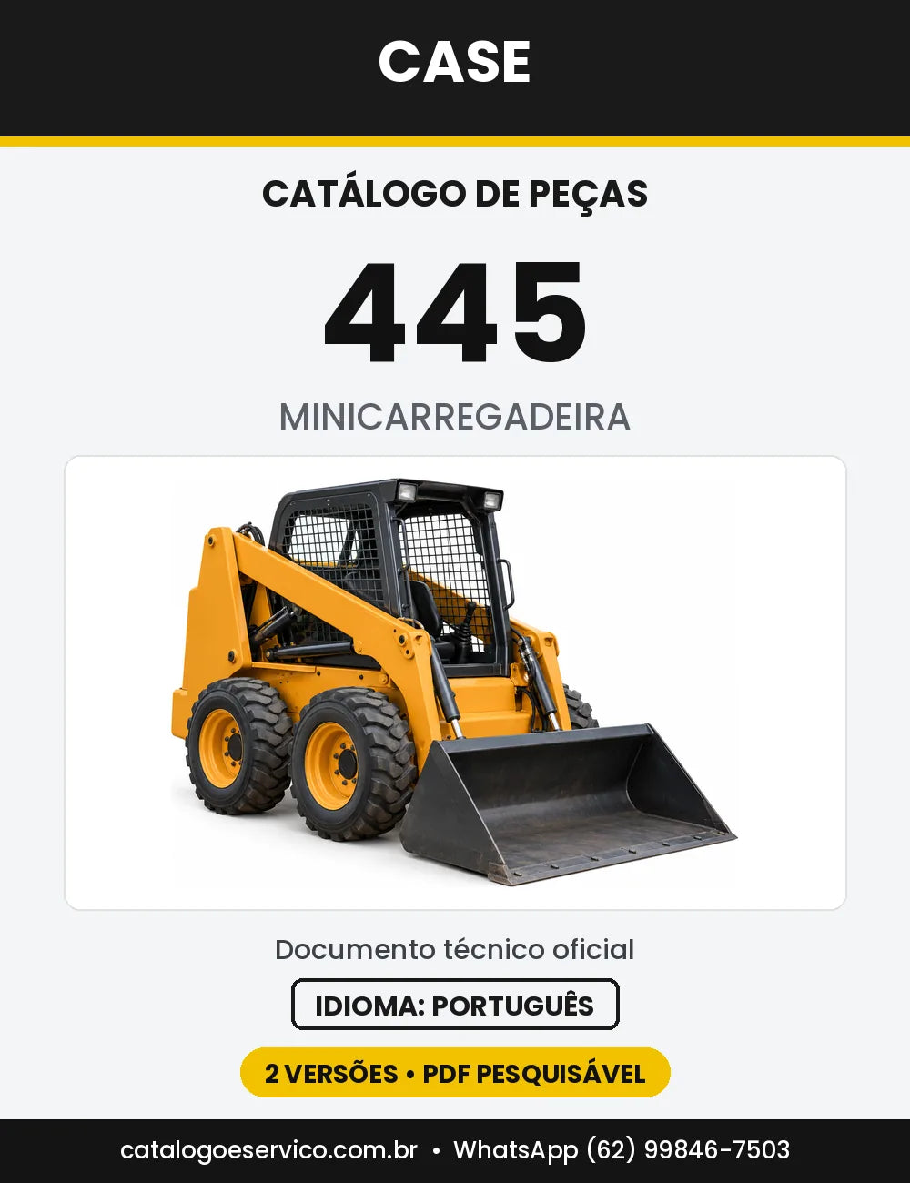 Catálogo de Peças Case 445 (Série 3 e Geração Anterior) — capa do catálogo em PDF