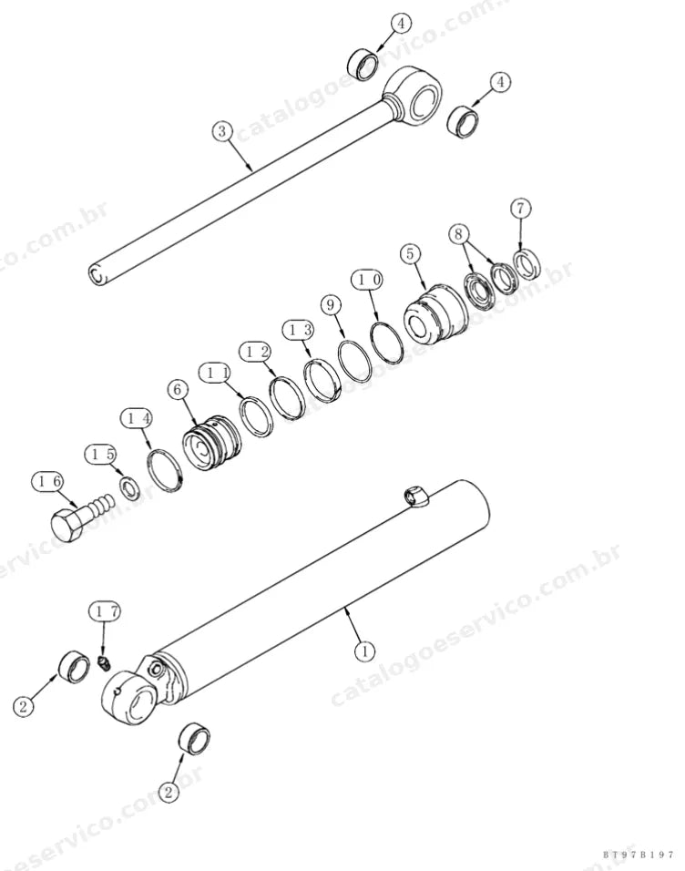 Catálogo de Peças Case 445CT (Série 3 e Anterior à Série 3) — vista explodida de peças, imagem 4