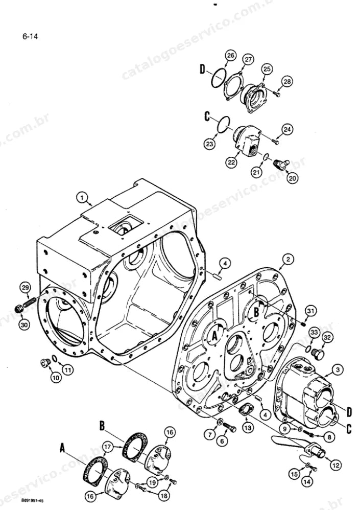 Catálogo de Peças Case 455C — vista explodida de peças, imagem 3
