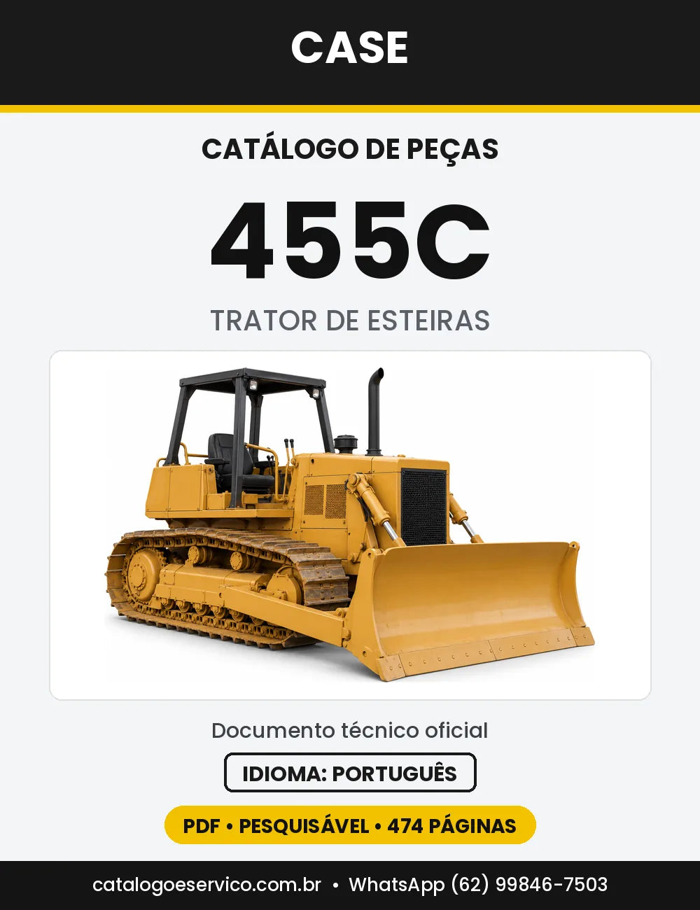 Catálogo de Peças Case 455C — capa do catálogo em PDF
