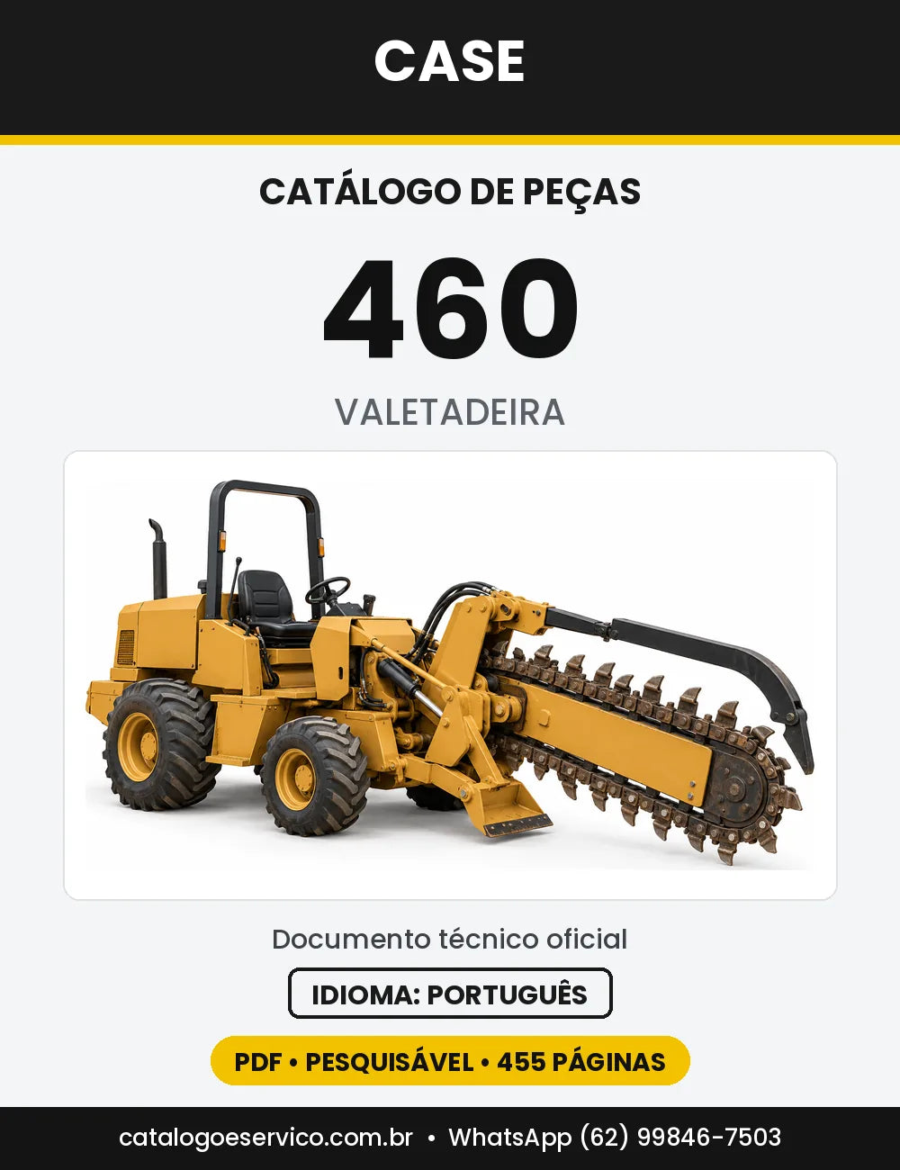 Catálogo de Peças Case 460 — capa do catálogo em PDF