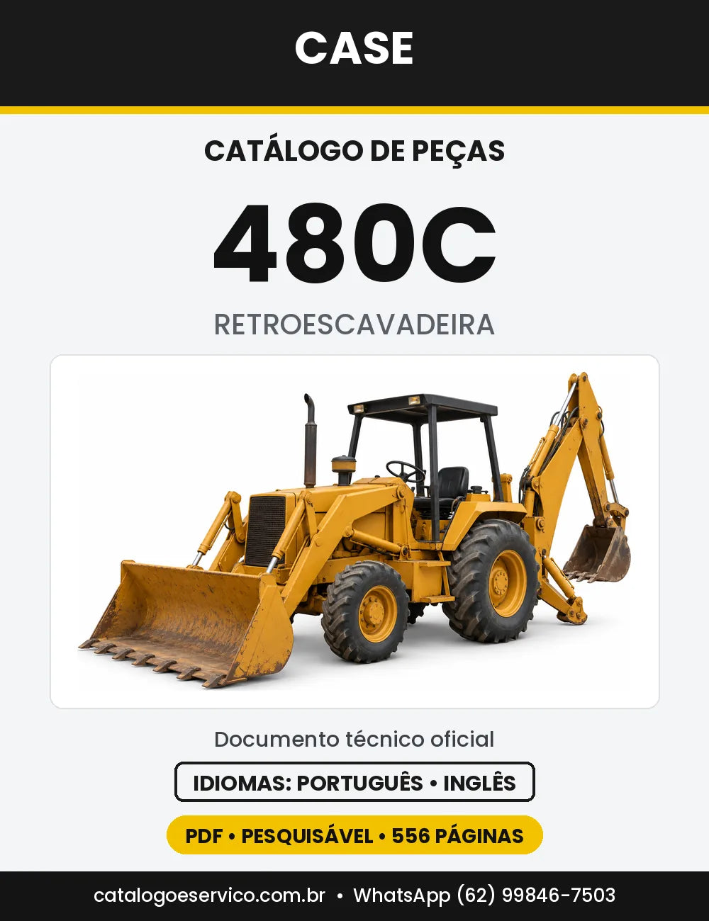 Catálogo de Peças Case 480C — capa do catálogo em PDF