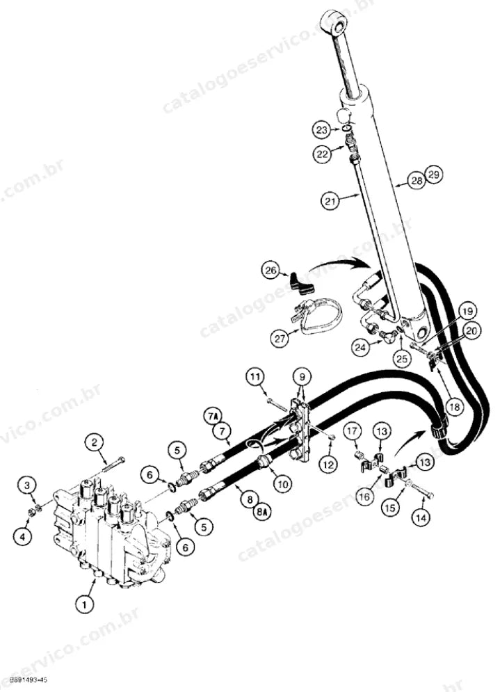Catálogo de Peças Case 480F — vista explodida de peças, imagem 4
