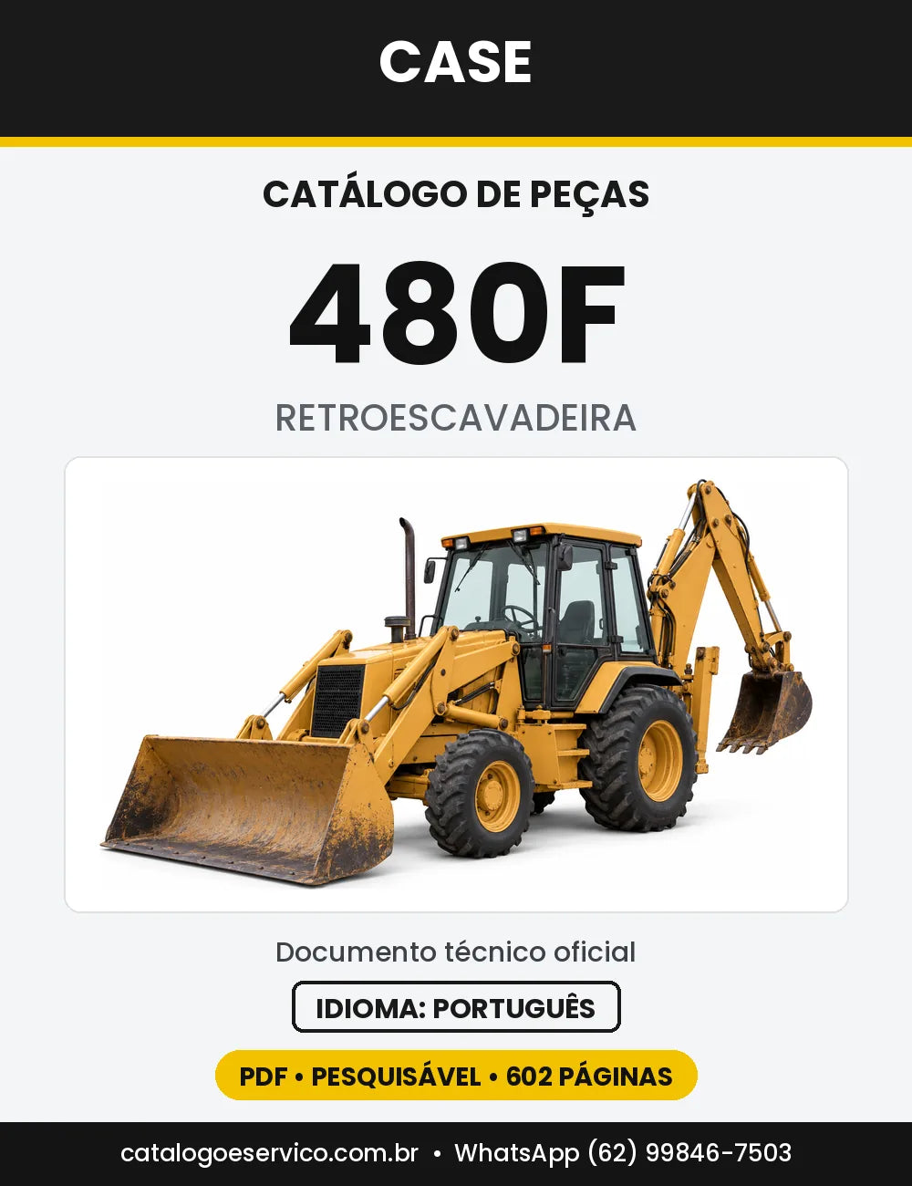Catálogo de Peças Case 480F — capa do catálogo em PDF