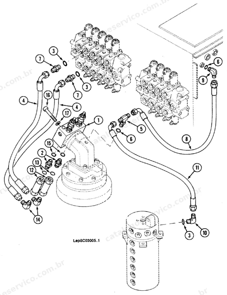 Catálogo de Peças Case 488CL — vista explodida de peças, imagem 3