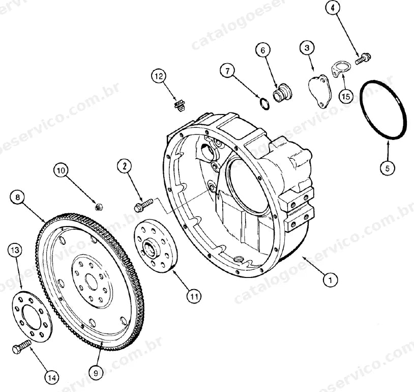 Catálogo de Peças Case 580SM — vista explodida de peças, imagem 1