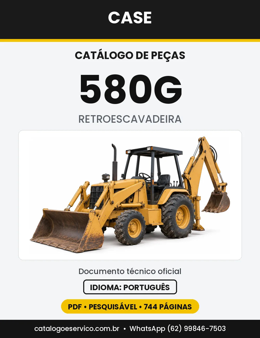 Catálogo de Peças Case 580G Construction King — capa do catálogo em PDF