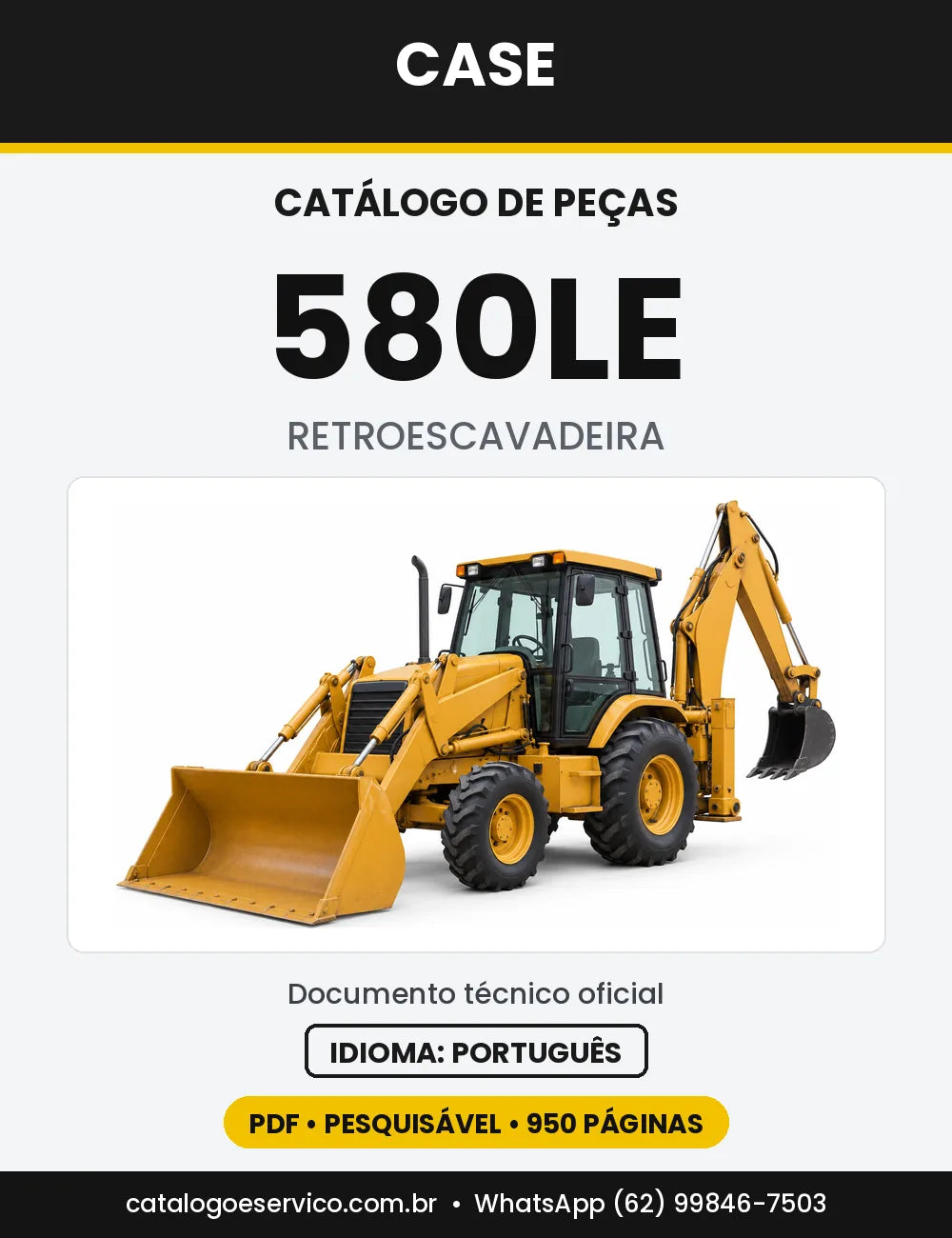 Catálogo de Peças Case 580LE — capa do catálogo em PDF