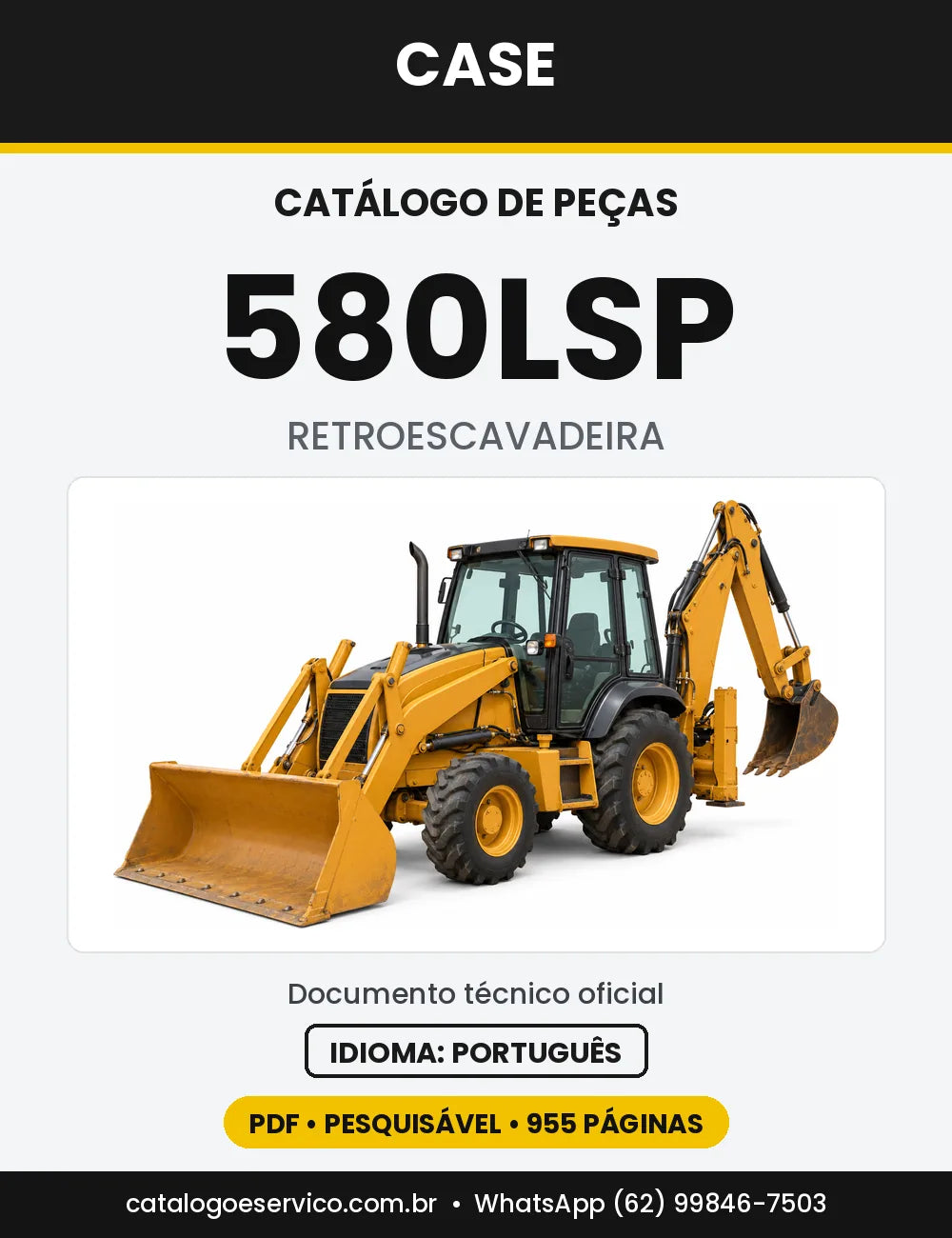 Catálogo de Peças Case 580LSP — capa do catálogo em PDF