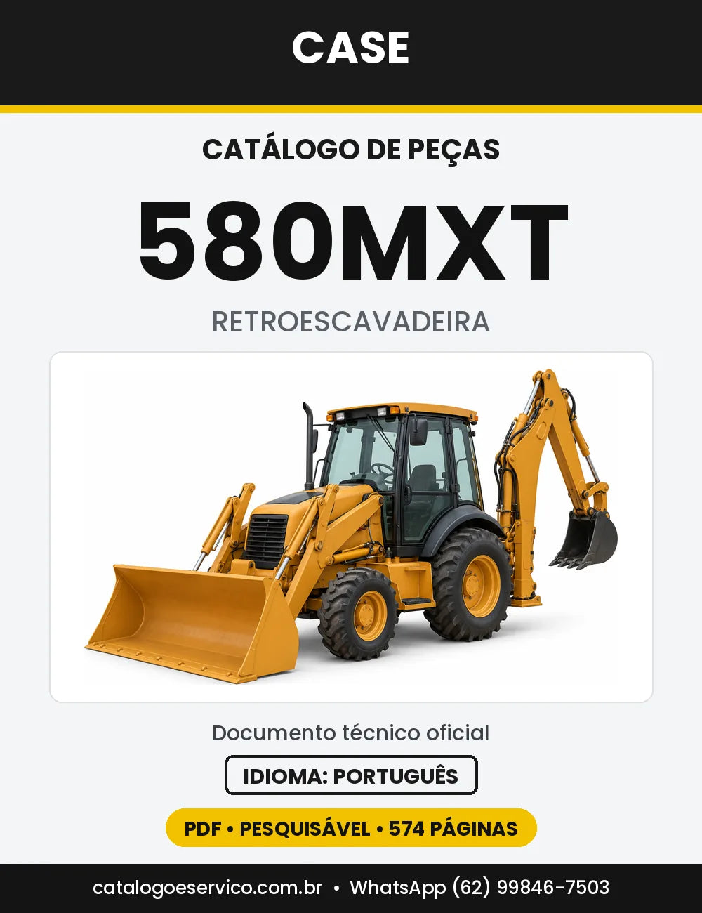 Catálogo de Peças Case 580MXT — capa do catálogo em PDF