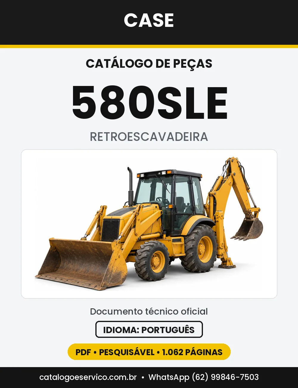 Catálogo de Peças Case 580SLE — capa do catálogo em PDF
