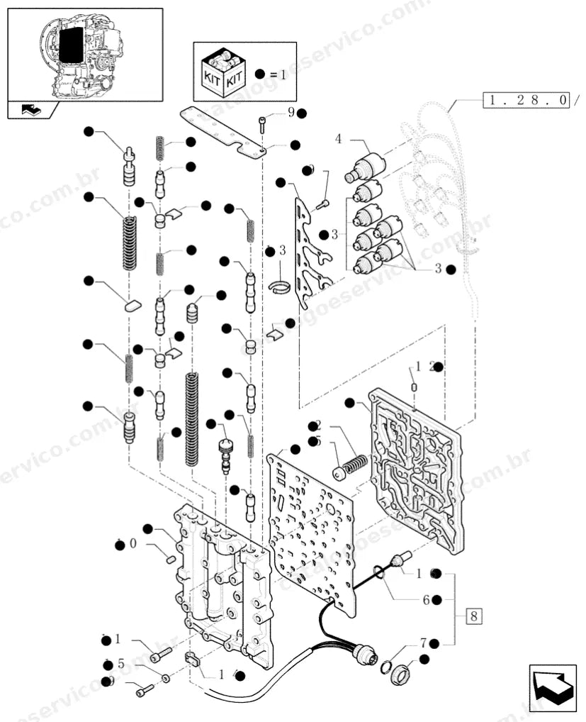 Catálogo de Peças Case 580SR PLUS — vista explodida de peças, imagem 2