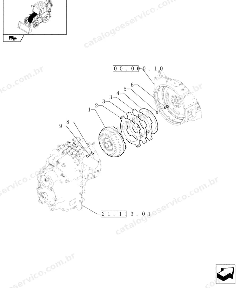 Catálogo de Peças Case 580ST — vista explodida de peças, imagem 1