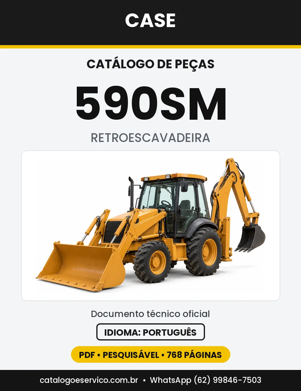 Catálogo de Peças Case 590SM — capa do catálogo em PDF