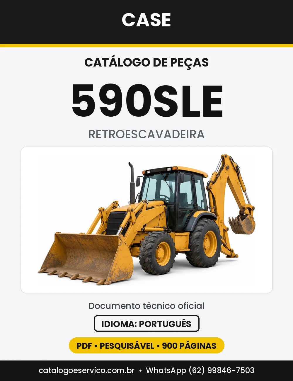 Catálogo de Peças Case 590SLE — capa do catálogo em PDF