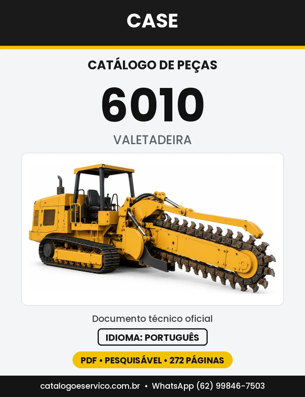 Catálogo de Peças Case 6010 — capa do catálogo em PDF