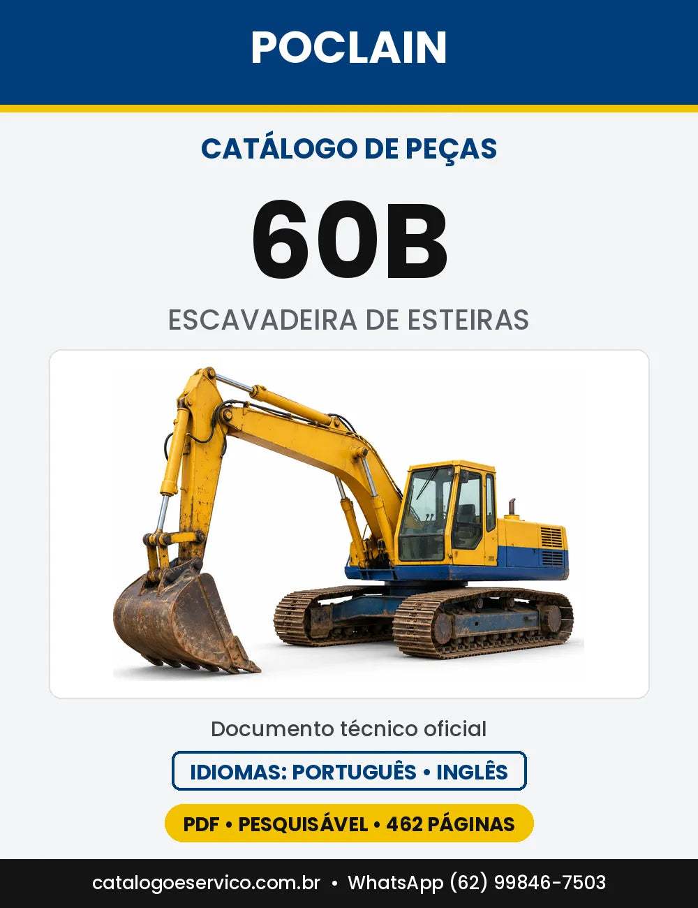 Catálogo de Peças Poclain 60B — capa do catálogo em PDF