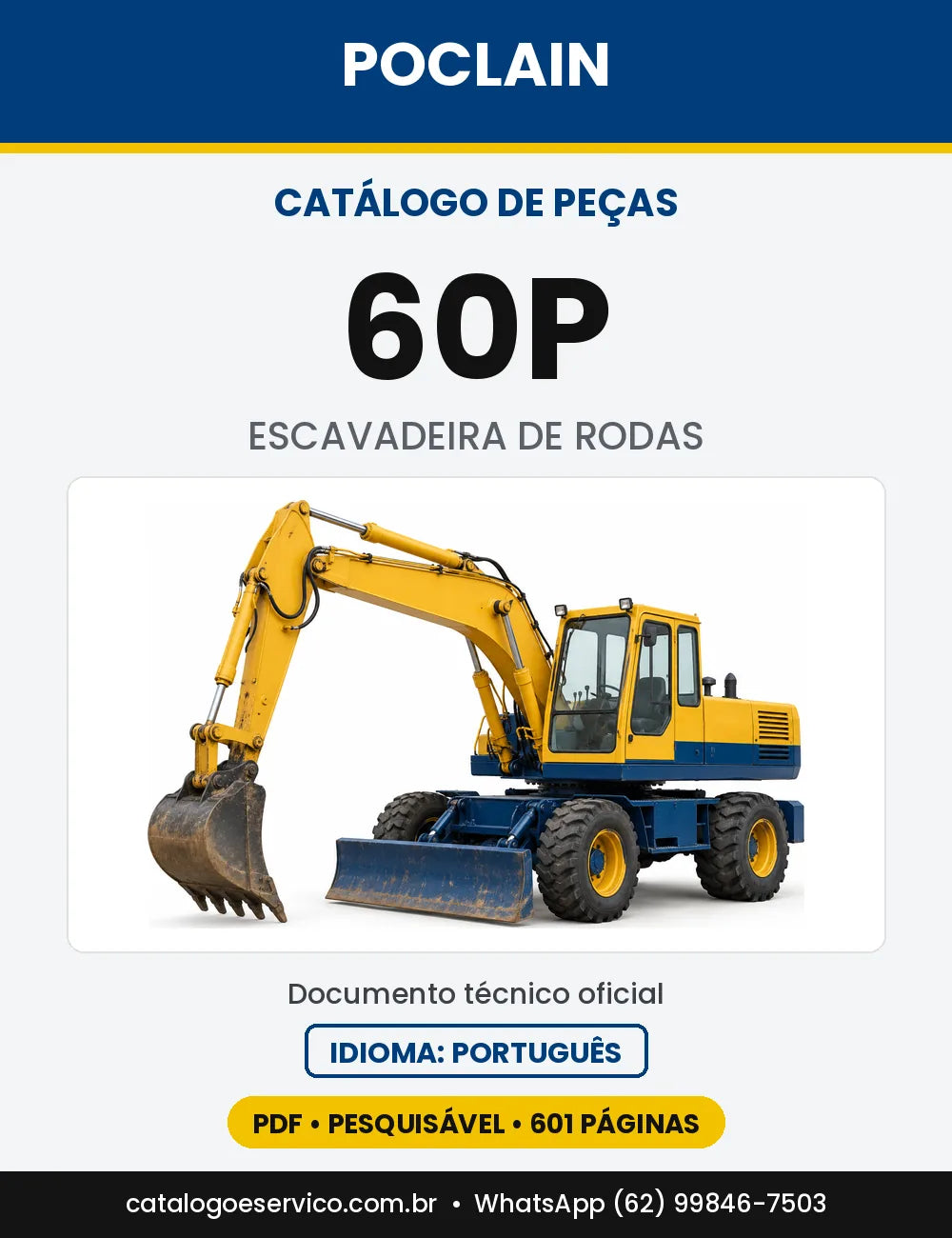 Catálogo de Peças Poclain 60P — versão 60P N-S 1221 e 25121 em diante (1975-1983)