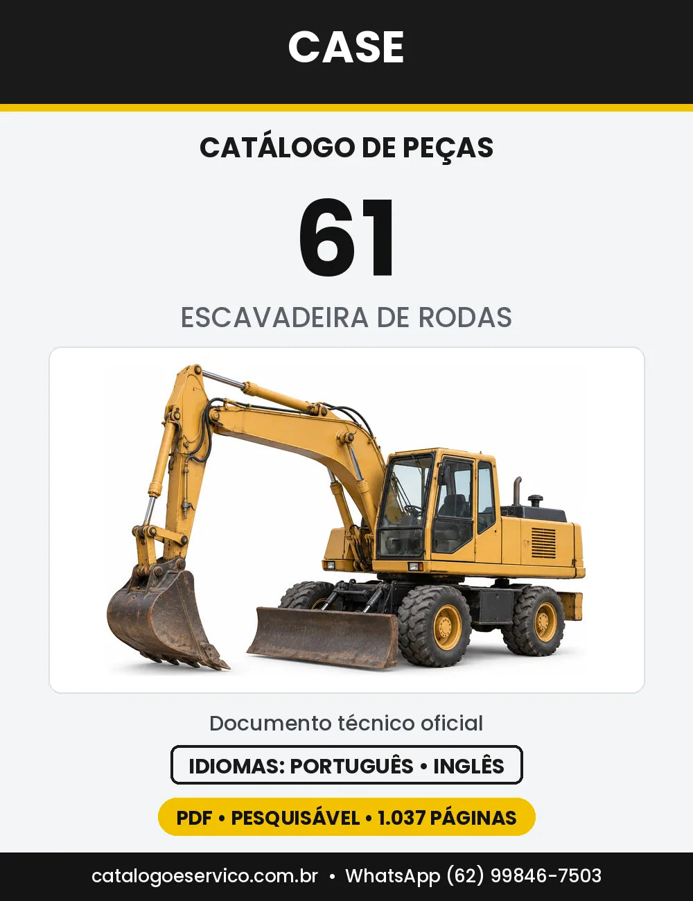 Catálogo de Peças Case 61 Séries 25123 e 1501 — capa do catálogo em PDF