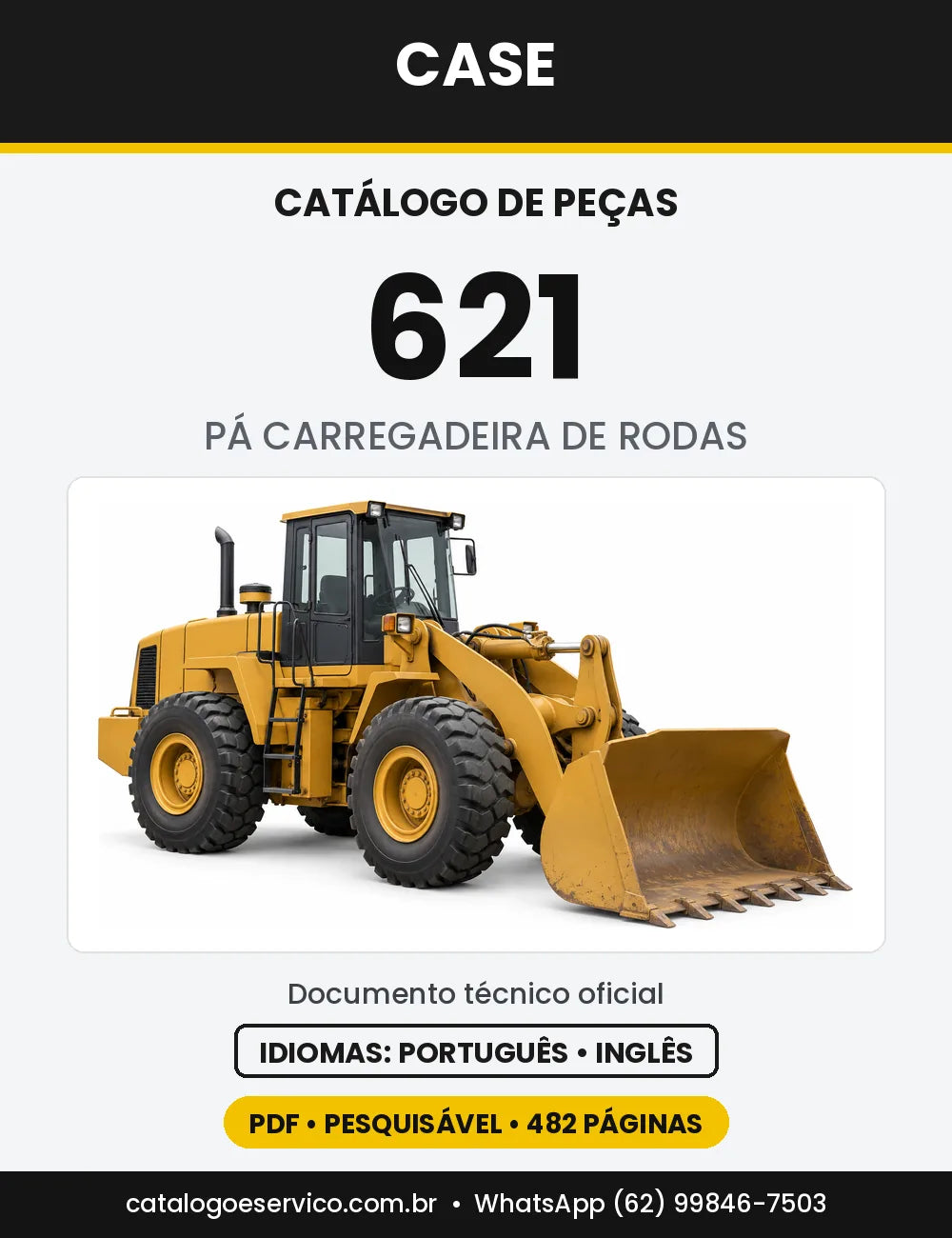 Catálogo de Peças Case 621 — capa do catálogo em PDF