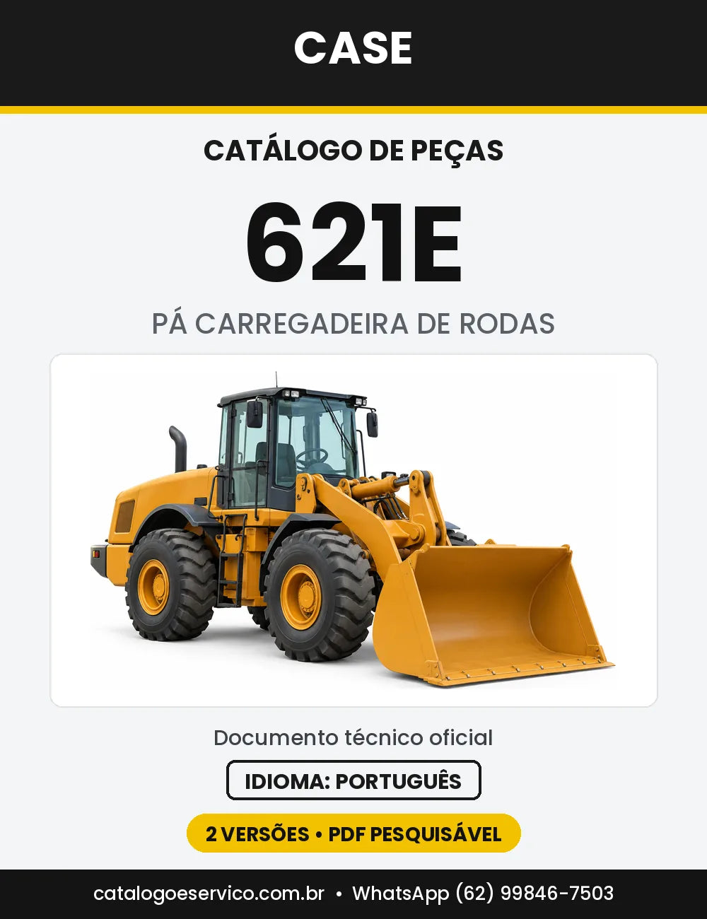 Catálogo de Peças Case 621E — capa do catálogo em PDF
