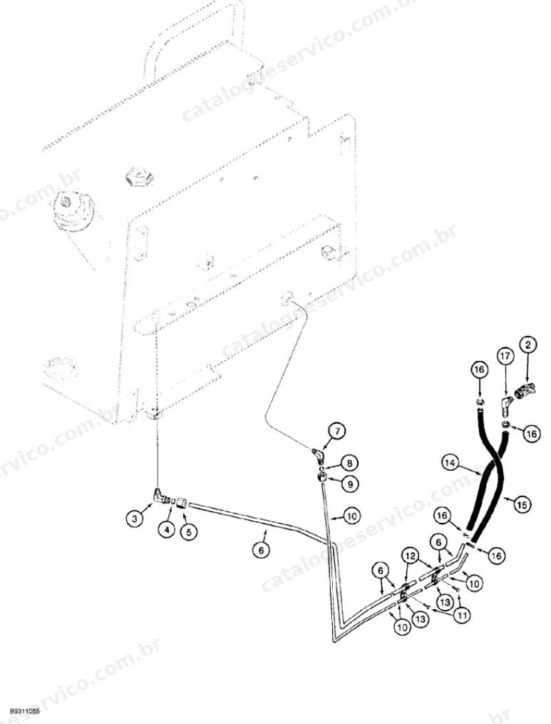Catálogo de Peças Case 650G — vista explodida de peças, imagem 2