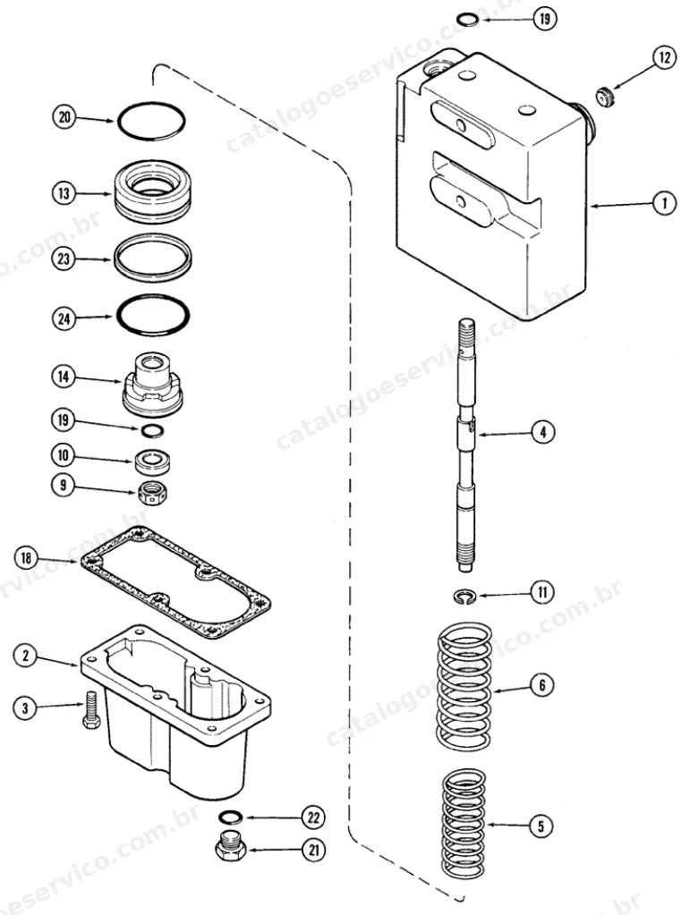 Catálogo de Peças Case 650H — vista explodida de peças, imagem 4