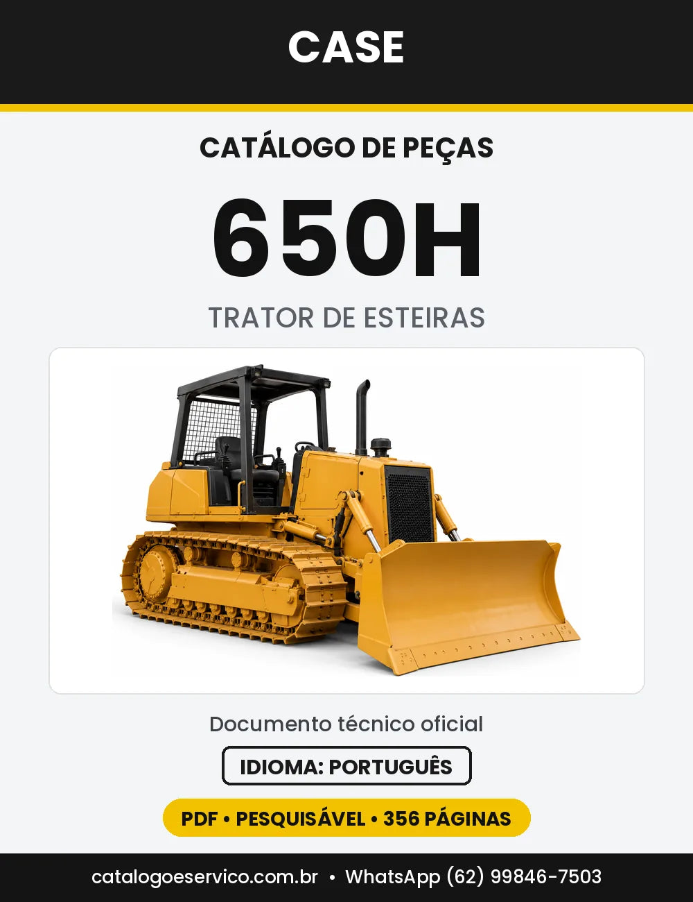 Catálogo de Peças Case 650H — capa do catálogo em PDF