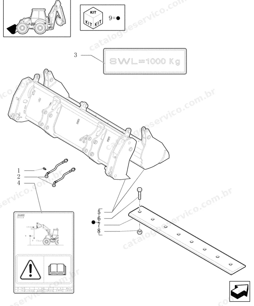 Catálogo de Peças Case 695SM (Super-M e Super-M 4WS) — vista explodida de peças, imagem 2