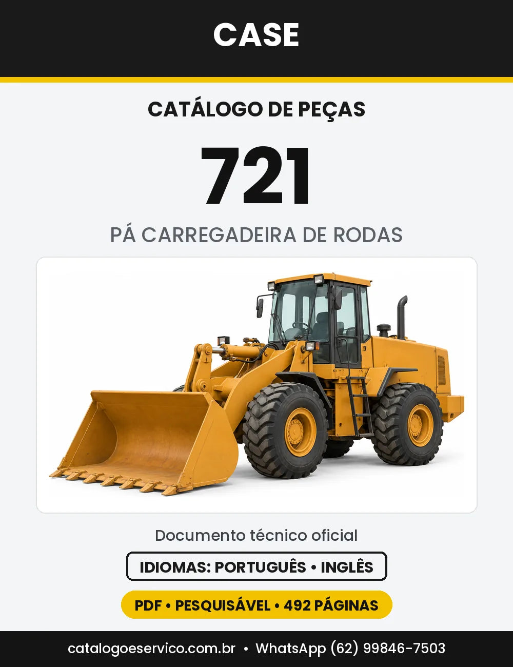 Catálogo de Peças Case 721 — capa do catálogo em PDF