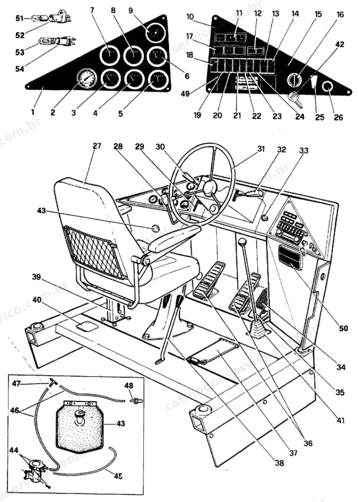 Catálogo de Peças Case 750B — vista explodida de peças, imagem 4