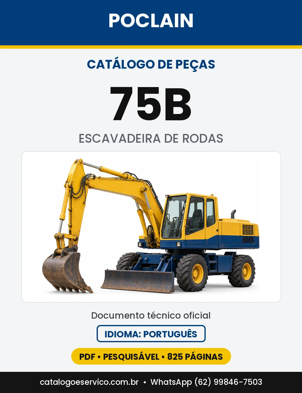 Catálogo de Peças Poclain 75B — capa do catálogo em PDF