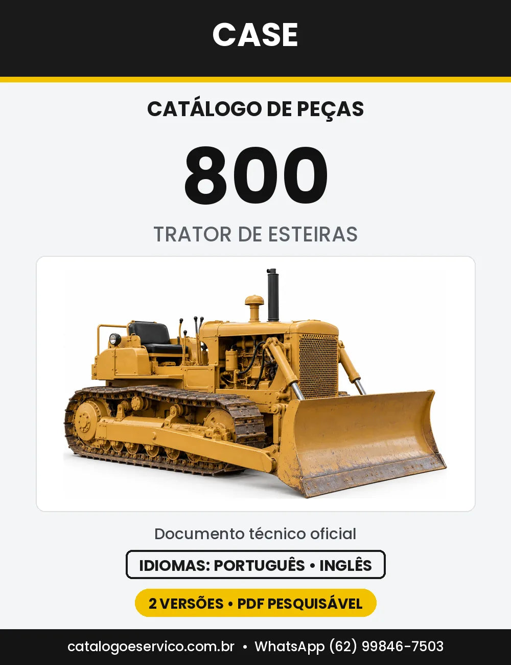Catálogo de Peças Case 800 — capa do catálogo em PDF