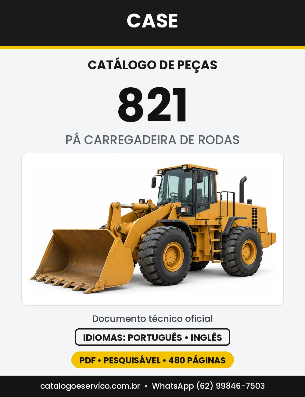 Catálogo de Peças Case 821 — capa do catálogo em PDF
