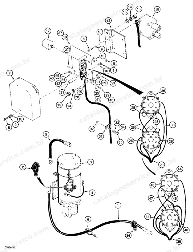 Catálogo de Peças Case 821B — vista explodida de peças, imagem 2