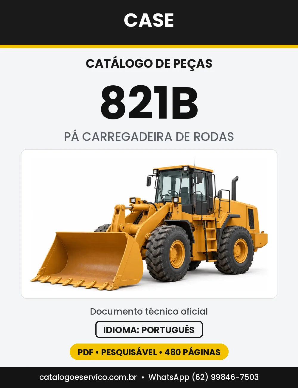 Catálogo de Peças Case 821B — capa do catálogo em PDF