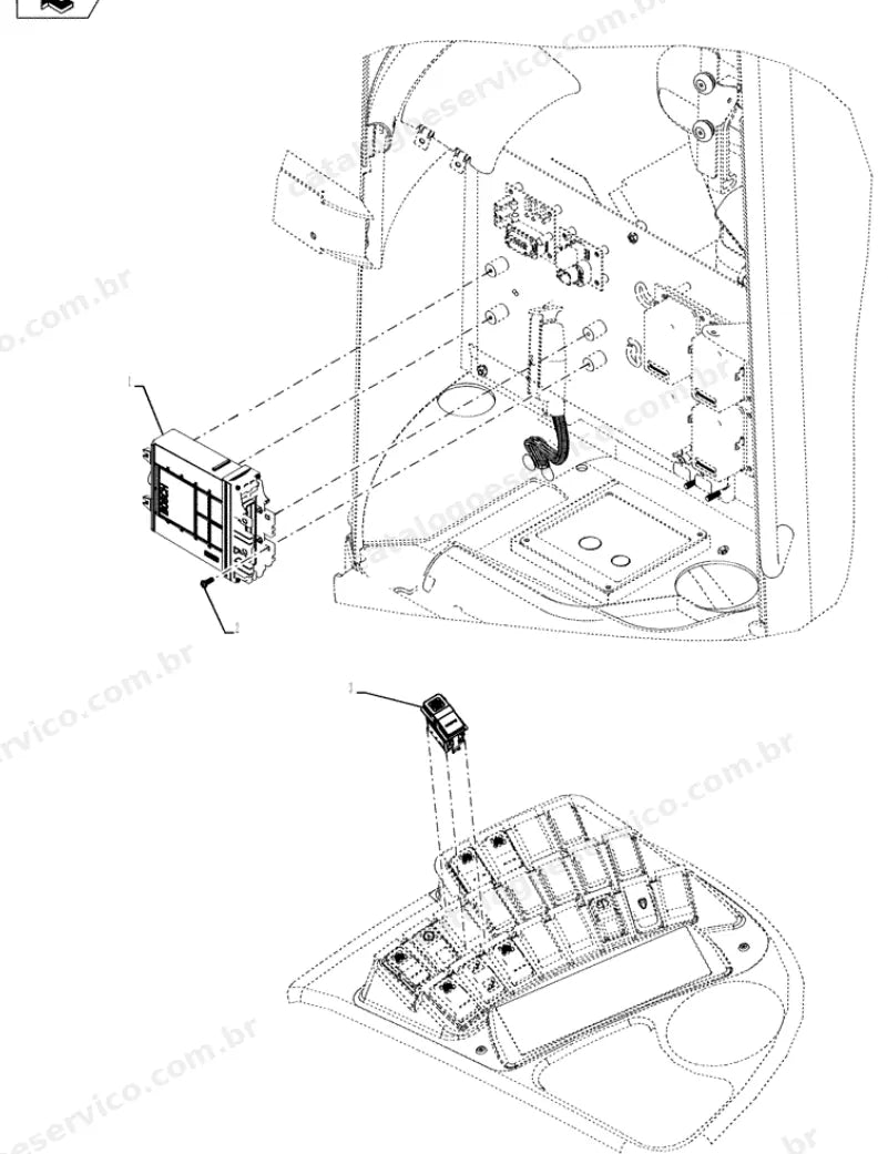 Catálogo de Peças Case 821F — vista explodida de peças, imagem 2