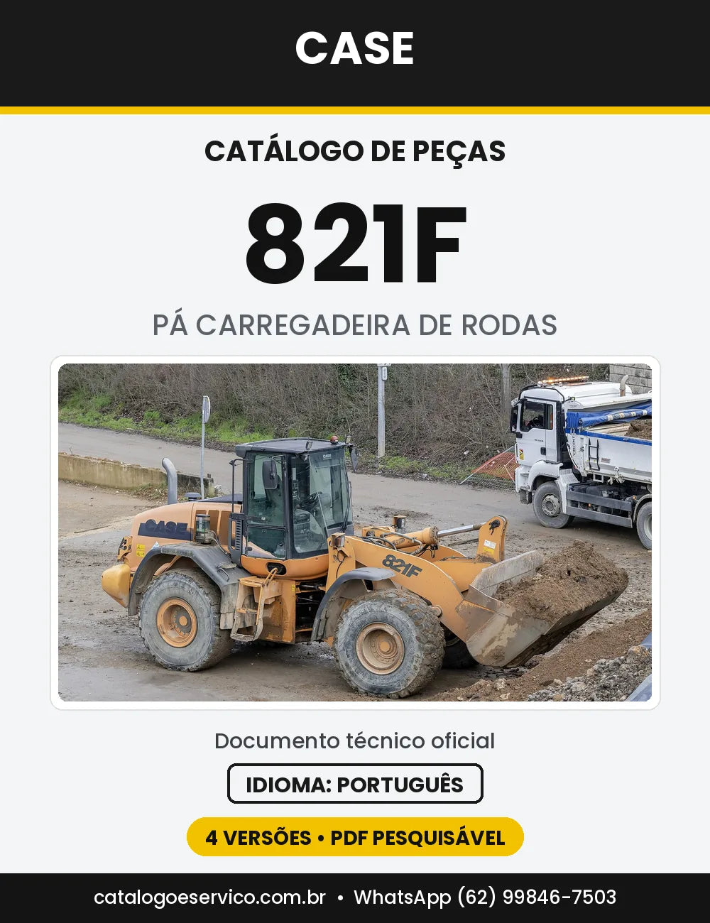 Catálogo de Peças Case 821F — capa do catálogo em PDF