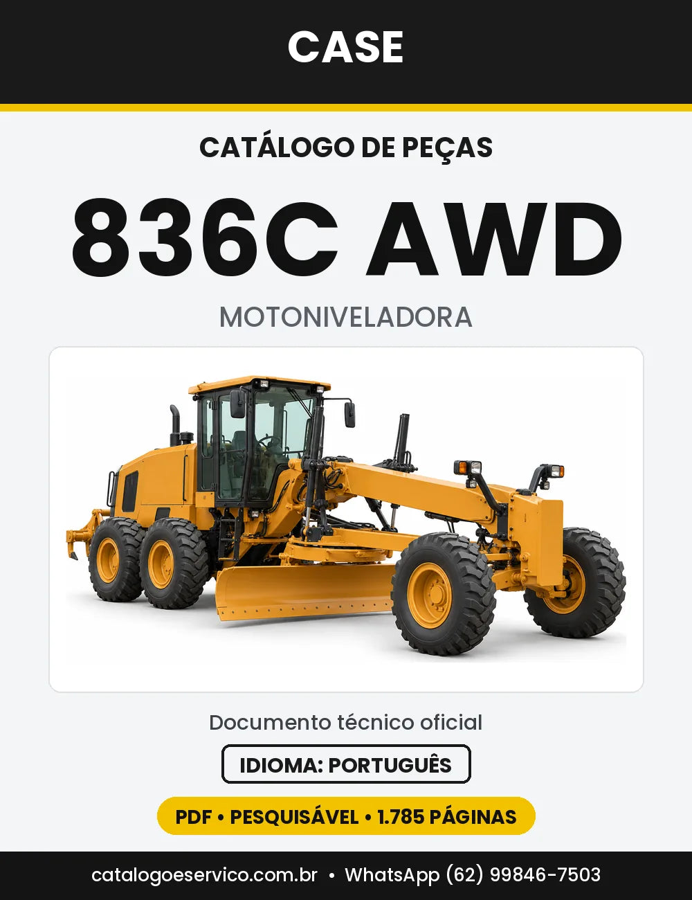 Catálogo de Peças Case 836C (4WD, AWD) — versão 836C AWD Tier 4 — a partir de 02/2017
