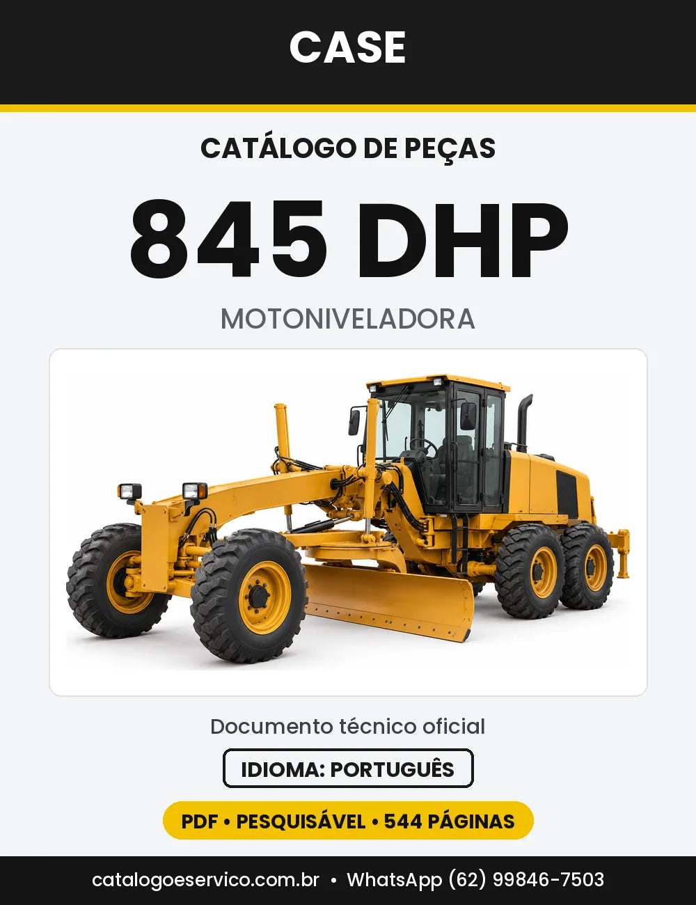 Catálogo de Peças Case 845 DHP — capa do catálogo em PDF