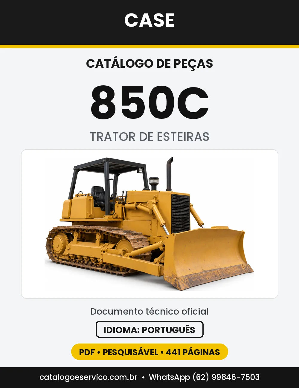 Catálogo de Peças Case 850C — capa do catálogo em PDF