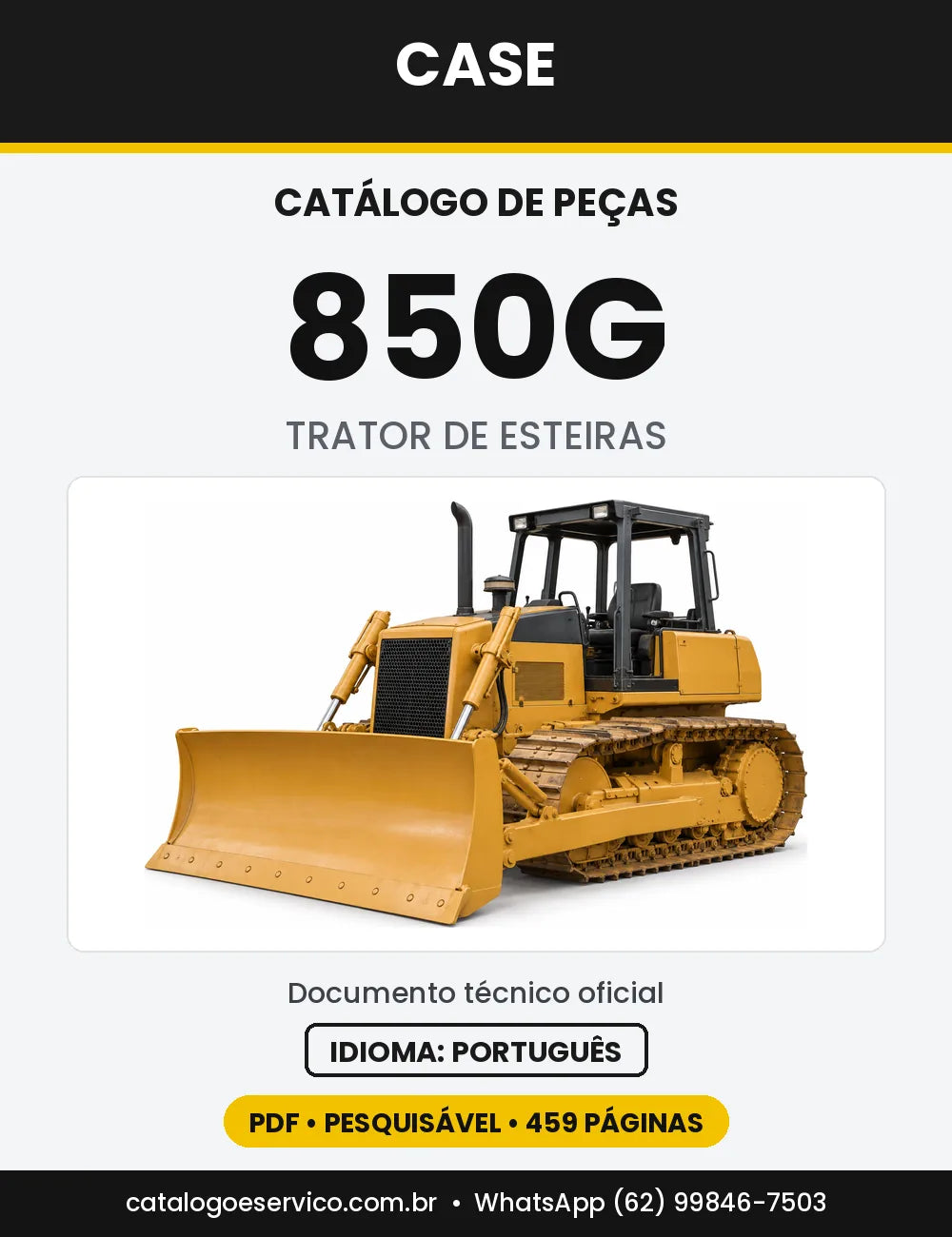 Catálogo de Peças Case 850G — capa do catálogo em PDF